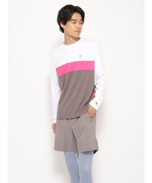 サニデイズトウキョウ（sanideiz TOKYO）/ロングスリーブTシャツ for RUN ドライスムースpr スリーカラーライン長袖Tシャツ MENS