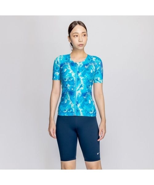 ナイキ（NIKE）/フィットネス ナイキ SP25 総柄ジップ付き半袖セパレーツ