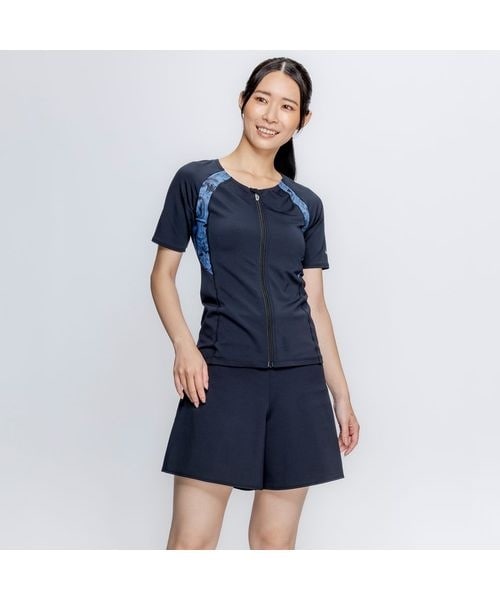 ナイキ（NIKE）/スイミング ナイキ SS26 FLARE FIT SHORTS半袖ジップ付きセパレーツ