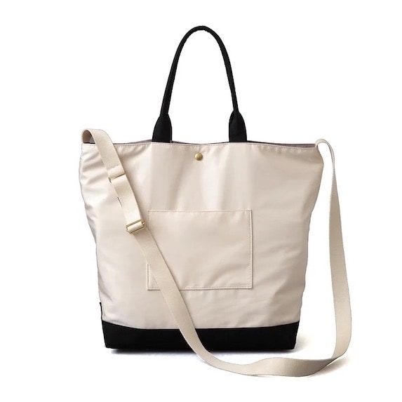 ジーアール（gr．）/ジェンダーレスな洗えるトートバッグ［ホワイトコンビ］