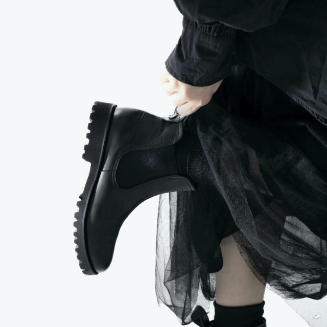 ジーアール（gr．）/S(22cm)−L(25．5cm)サイドゴアショートブーツ