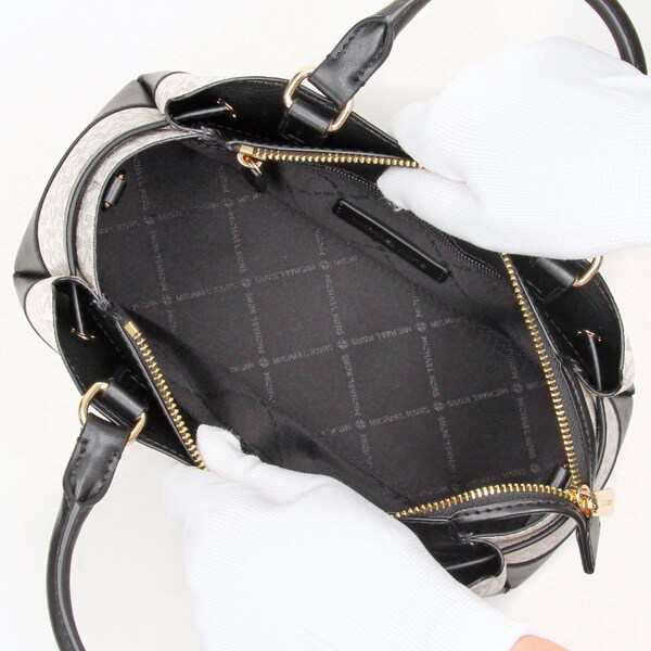 新品 マイケルコース REED ベルテッドバッグ - MKシグネチャー ブラック MICHAEL KORS｜REED センタージップ ベルテッド サッチェル