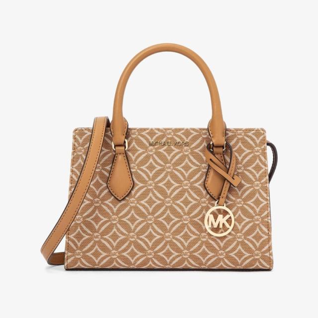 マイケル・コース（Michael Kors）/SHEILA ロゴ ジャカード センタージップ サッチェル スモール