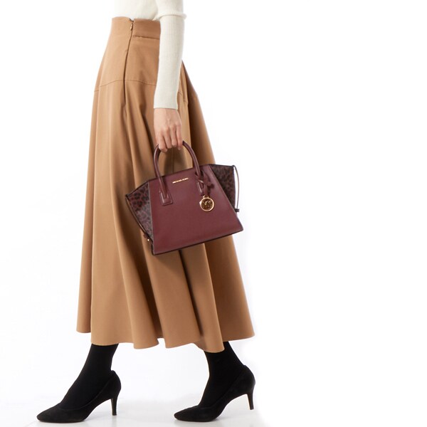 MICHAEL KORS チータープリント カーフヘア レザー ハンドバック 公式アウトレット】AVRIL チータープリント カーフヘア レザー