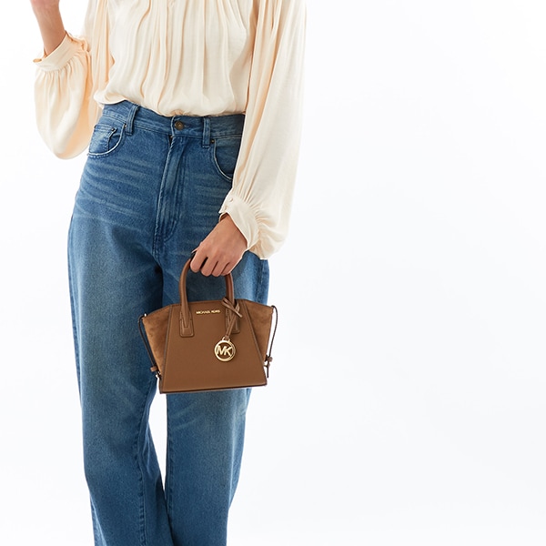 スピード発送 MICHAEL KORS レザー スエード サッチェル 公式アウトレット】AVRIL レザー スエード サッチェル ラージ