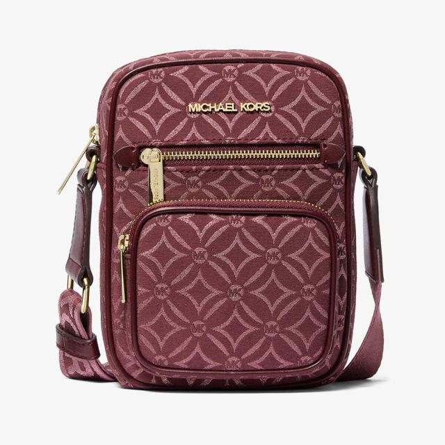 マイケル・コース（Michael Kors）/JET SET ITEM メタリック ロゴ ジャカード クロスボディ ミディアム