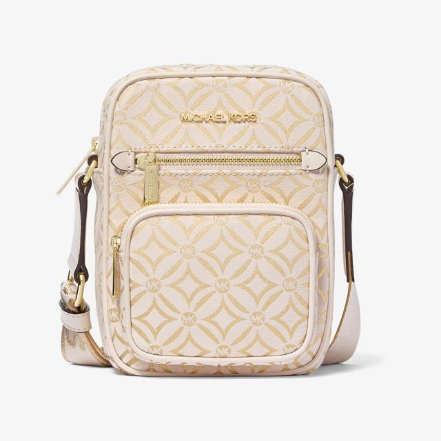 マイケル・コース（Michael Kors）/JET SET ITEM メタリック ロゴ ジャカード クロスボディ ミディアム