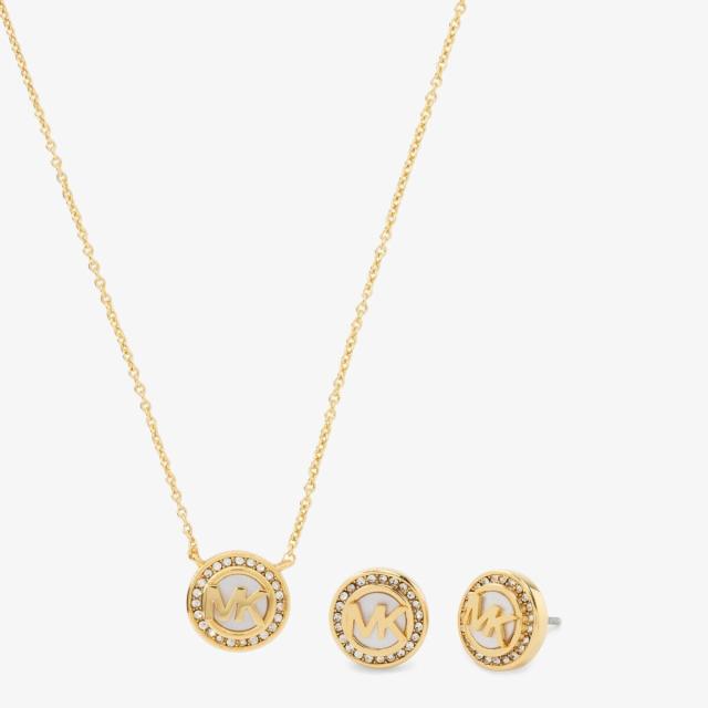 マイケル・教科課程（Michael Kors）/倶楽部ロゴタイプ マザーオブパール シャンデリア & スタッド ピアス 仕かける