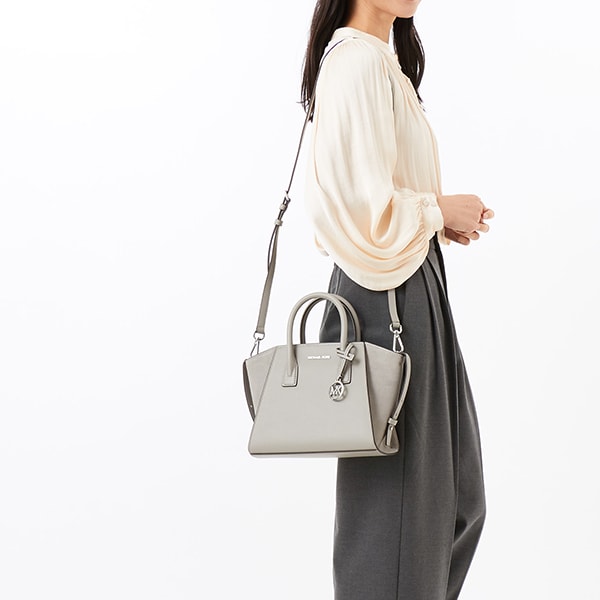 【NEW】マイケル・コース（Michael Kors）/AVRIL レザー スエード トップジップ サッチェル スモール