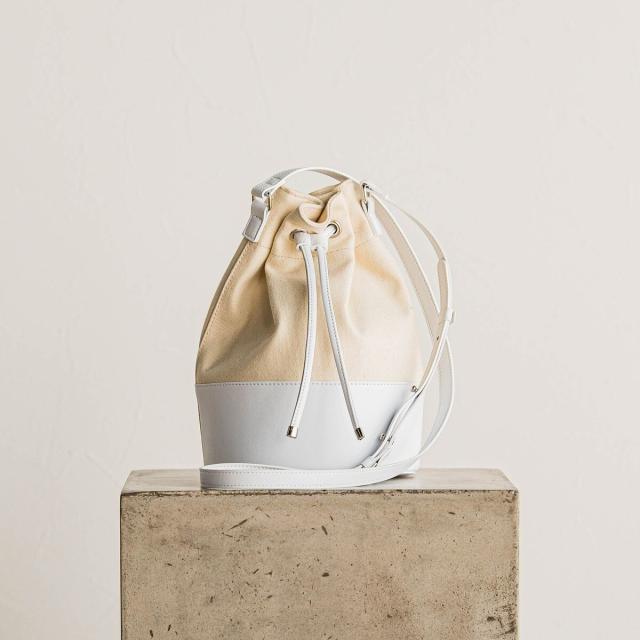 ブランメゾン（BLANC maison）/【APPLE LEATHER】キャンバス×アップルレザー巾着バッグ_3