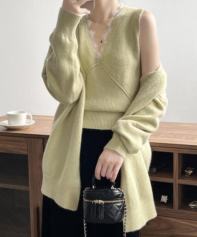 アイモン（Aimoon）/Vネックタンク ニットカーディガンセットの通販は 6,369円