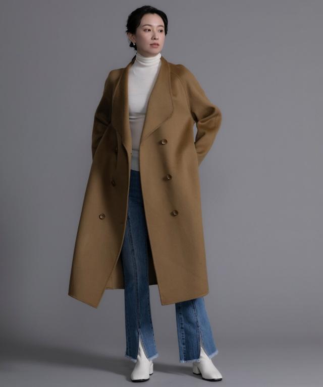 ディケイドクラシック（DECADE CLASSIC）/【DECADE CLASSIC】ウール100％　タックロングコートの通販は 23,639円