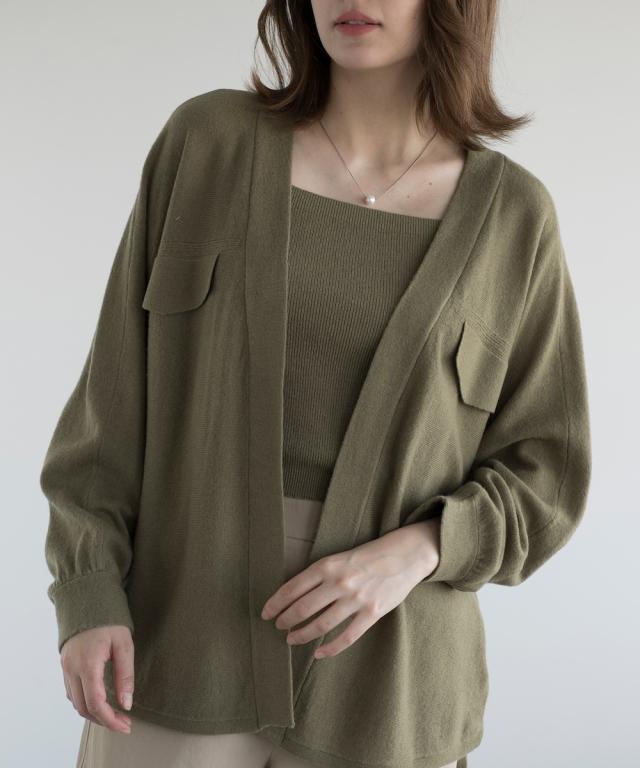 ディケイドクラシック（DECADE CLASSIC）/【DECADE CLASSIC】ウール100％　ベルト付き　カーディガン