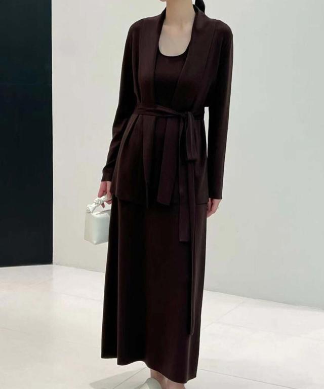 ディケイドクラシック（DECADE CLASSIC）/[DECADE CLASSIC]ベルトデザインカーディガン