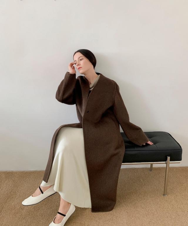 ディケイドクラシック（DECADE CLASSIC）/DECADE CLASSIC ノーカラーリバーウールコート