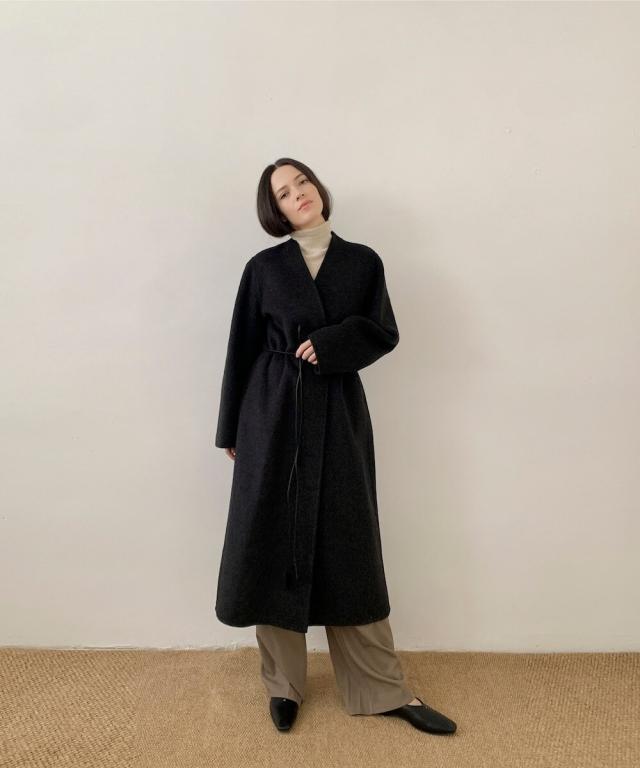 ディケイドクラシック（DECADE CLASSIC）/DECADE CLASSIC ノーカラーリバーウールコート