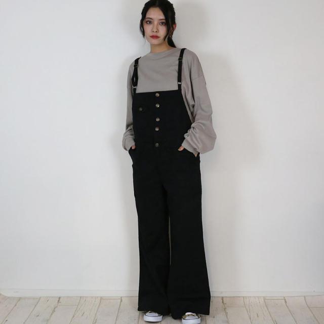 アットワン（atONE）/ツイルサロペットワイドパンツ