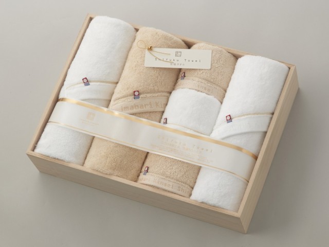 今治タオル(imabari towel)/今治謹製 至福タオル 木箱入り フェイスタオル・バスタオル各3枚入り SH55150の通販は