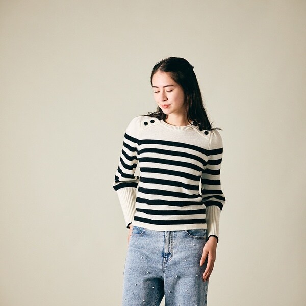 オーディア ミューズ（Audie a Muses）/ボーダーマリンニットプルオーバーの通販は