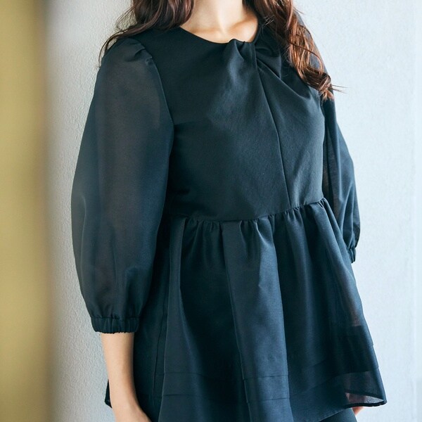 オーディア ミューズ（Audie a Muses）/フロントノット＆異素材プルオーバー