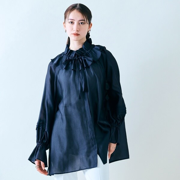 オーディア ミューズ（Audie a Muses）/微光沢オーバーブラウス ブラウス