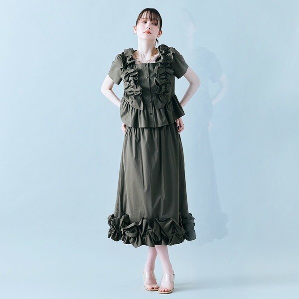 オーディア ミューズ（Audie a Muses）/【セットアップ対応】ギャザーフリルヘムスカート_7