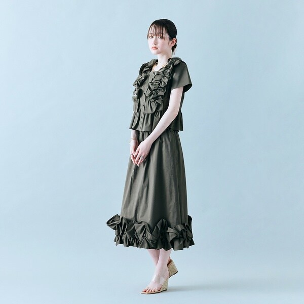 オーディア ミューズ（Audie a Muses）/【セットアップ対応】ギャザーフリルヘムスカート_10