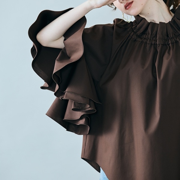 【MAC DUGGAL】美しすぎるラッフルスリーブシフォンロングドレス MAC DUGGAL】美しすぎるラッフルスリーブシフォンロングドレス