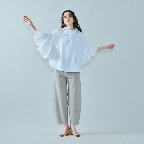 オーディア ミューズ（Audie a Muses）/パール付きカーブデニム/gray