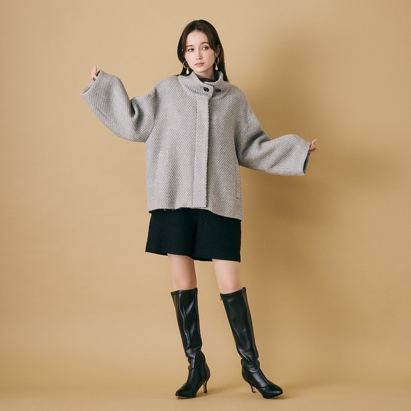 オーディア ミューズ（Audie a Muses）/スタンドカラーコクーンシルエットジャケット