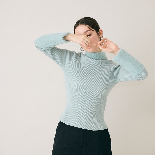 オーディア ミューズ（Audie a Muses）/シャギーMIXリブニットプルオーバー