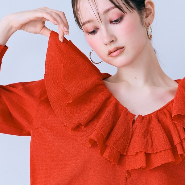 オーディア ミューズ（Audie a Muses）/ミルフィーユラッフルカラーカーディガン
