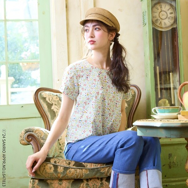 取寄) サンクチュアリ レディース ダブル ニット パーフェクト ティー