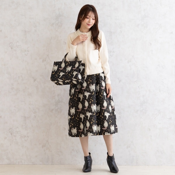 ジョリープッペ（Jolly Poupee）/キャットジャカードフレアスカート