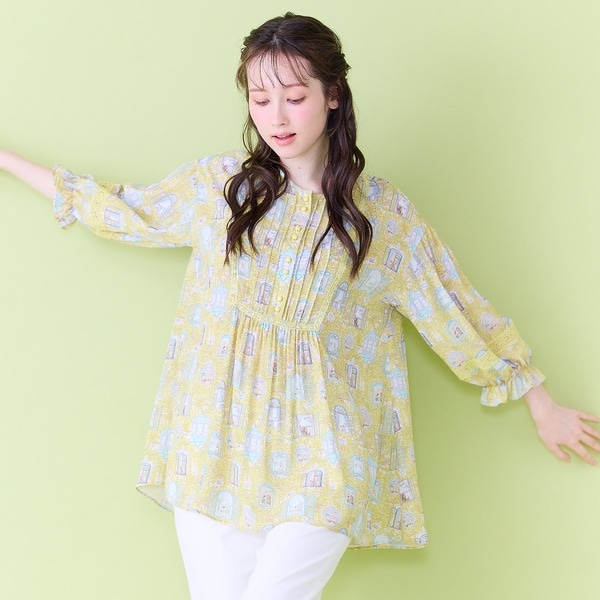 ジョリープッペ（Jolly Poupee）/【22fabric】ルームメイトPT/ヨーク切替チュニック