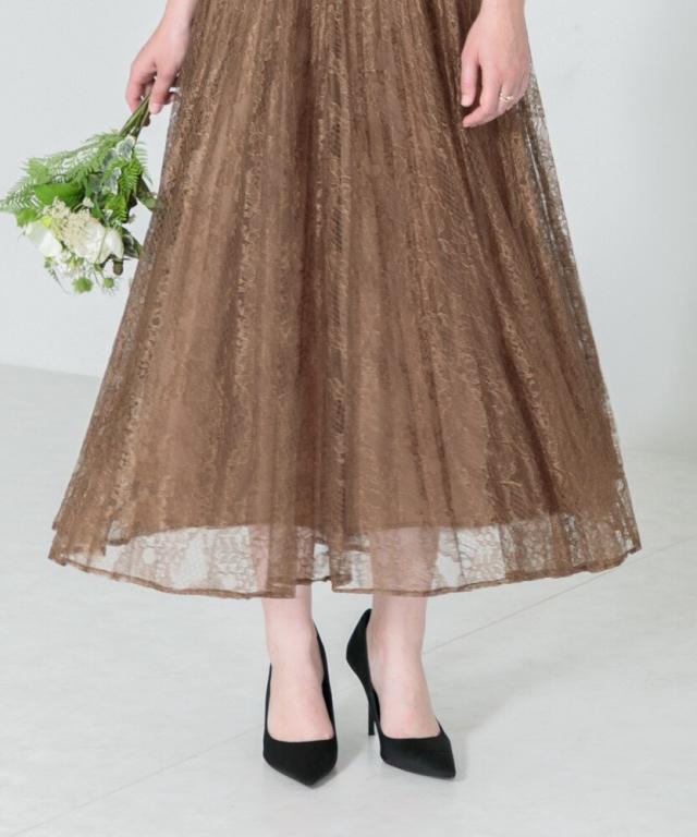 レジャ（Leja）/【LEJA】異素材レースデコルテシアー袖リボンフロント