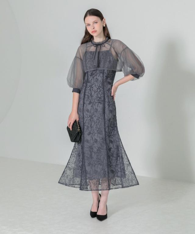 レジャ（Leja）/【LEJA】リボン付きシアーボレロ刺繍レース