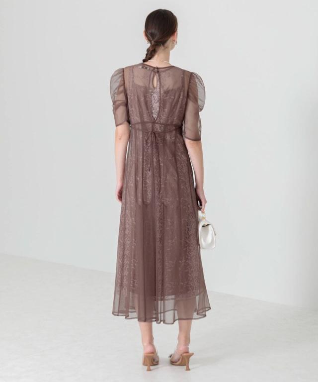 レジャ（Leja）/【LEJA】花柄総レースパフスリーブウエスト