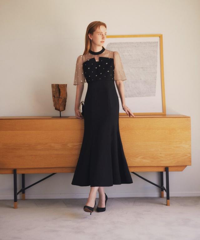 【Leja】チェックスパンコールリボンワンピースドレス LEJA Dress Styling】 ☑︎ チェックスパンコールリボンワンピース