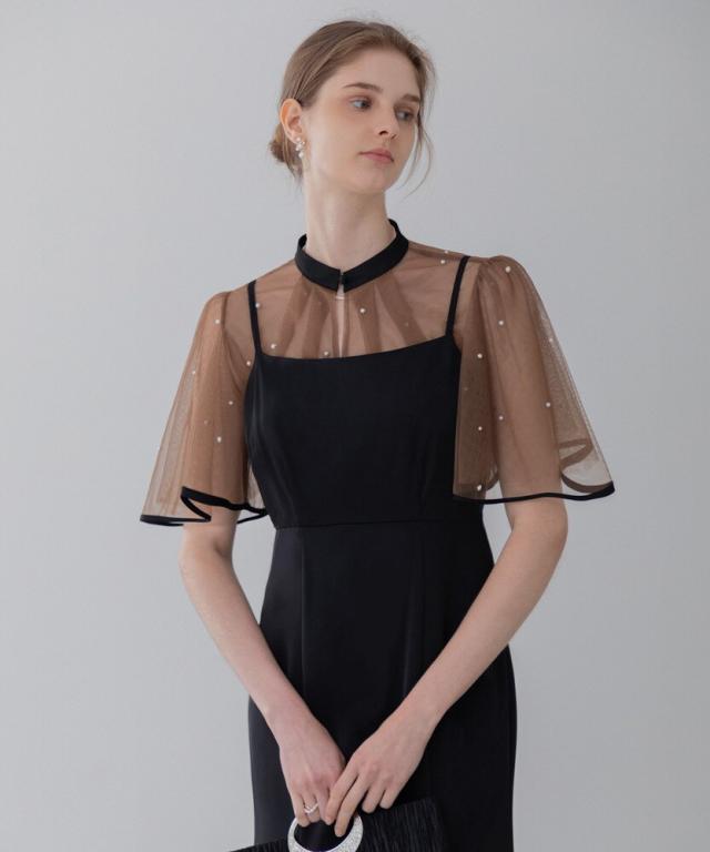 レジャ(Leja)/パールパイピングボレロ付き2wayマーメイドフレア レジャ(Leja)/パールパイピングボレロ付き2wayマーメイドフレア