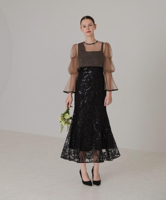 レジャ（Leja）/フレアスリーブボレロ花柄刺繍マーメイドドレスの通販は