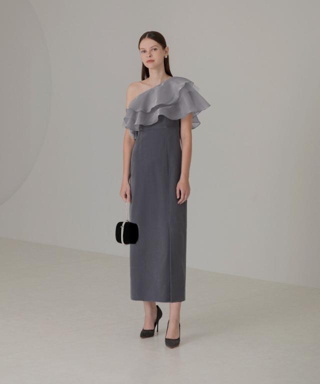 レジャ（Leja）/アシンメトリーティアードフリル3WAYベロアIライン