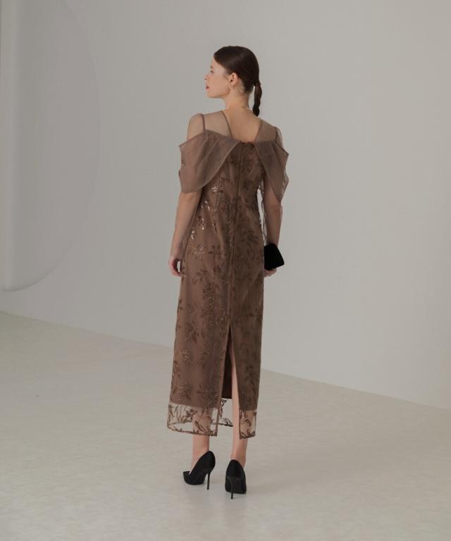 LEJA チュールロングスリーブリーフIラインドレス