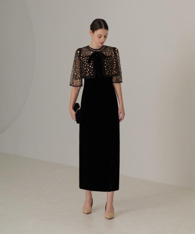 レジャ(Leja)/ビジューストーンボレロベロアスリットIラインドレスの通販は レジャ(Leja)/ビジューストーンボレロベロアスリットIラインドレスの通販は