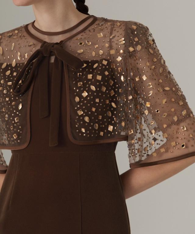 レジャ(Leja)/ビジューストーンボレロベロアスリットIラインドレスの通販は レジャ(Leja)/ビジューストーンボレロベロアスリットIラインドレスの通販は