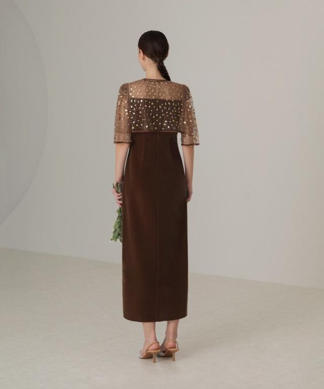 レジャ(Leja)/ビジューストーンボレロベロアスリットIラインドレスの通販は レジャ(Leja)/ビジューストーンボレロベロアスリットIラインドレスの通販は