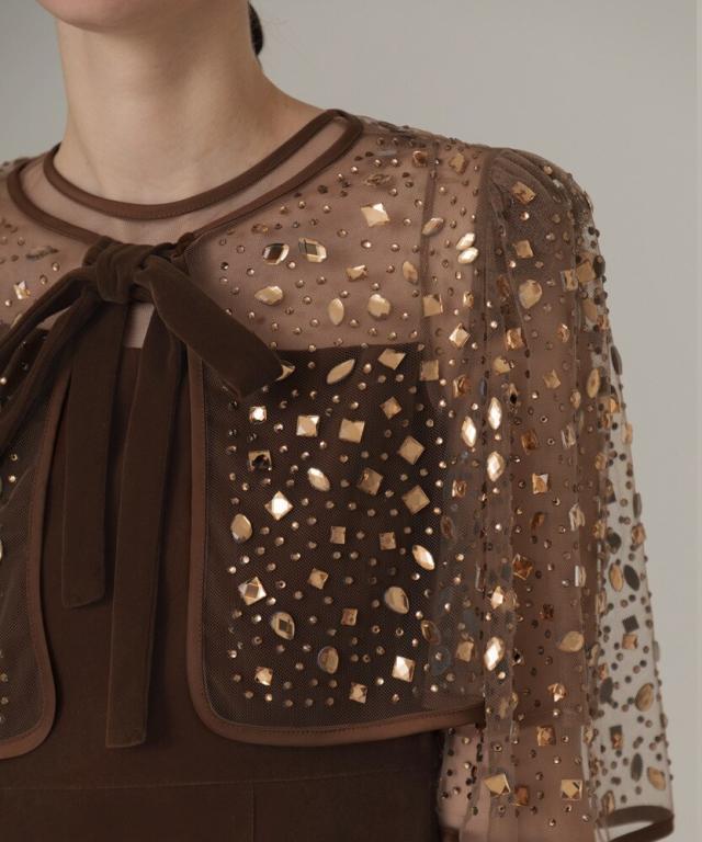 レジャ(Leja)/ビジューストーンボレロベロアスリットIラインドレスの通販は レジャ(Leja)/ビジューストーンボレロベロアスリットIラインドレスの通販は