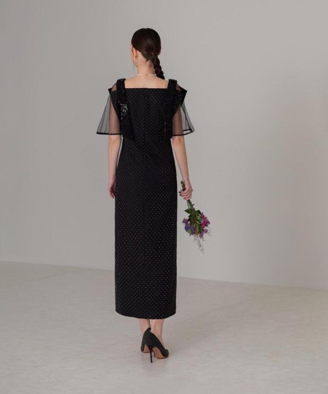 レジャ（Leja）/2WAY花柄リボンドットストーンIラインドレス