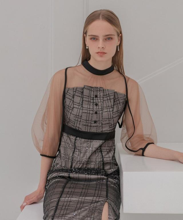 レジャ（Leja）/ラメチェックチュールボレロIラインドレス