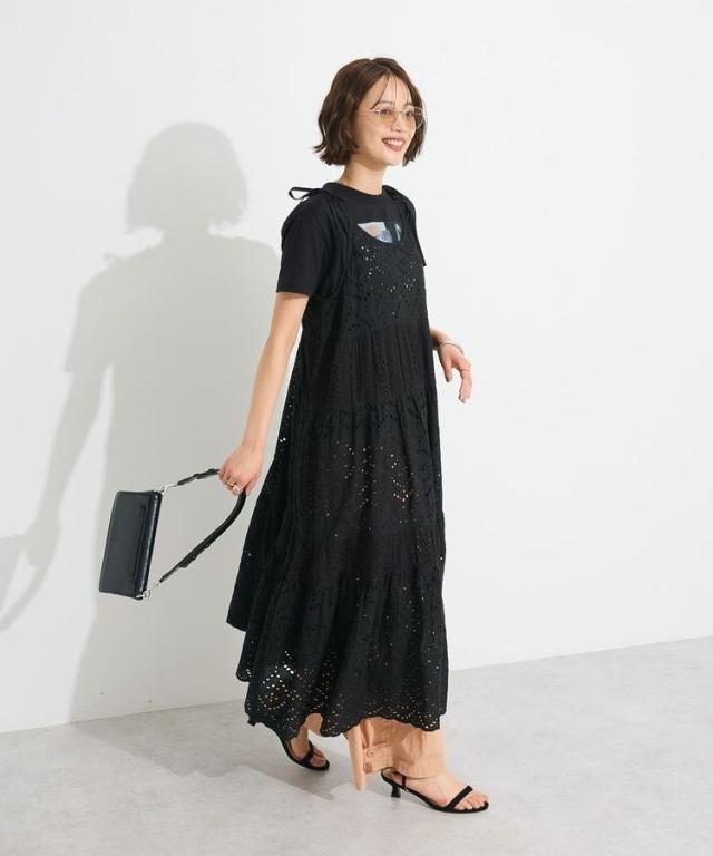 クラフトスタンダードブティック（CRAFT STANDARD BOUTIQUE）/インド綿／シフリー切り替えティアードキャミワンピース